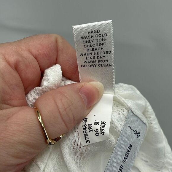 Banana Republic Women's Button Down Shirt Top Long Sleeve Blouse Cream Large - Picture 8 of 10